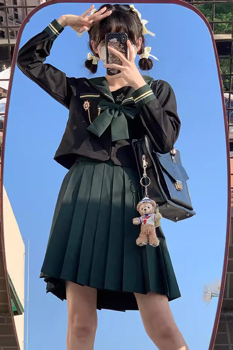 Gothic Lolita Skirt - Black/green, 2 Colors, Ruffled, Long Sleeves, Sweet Style - additional product view 5