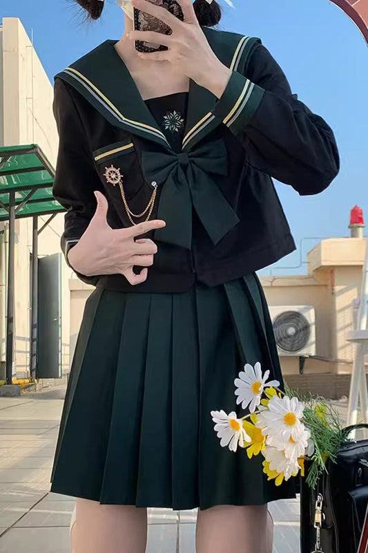 Gothic Lolita Skirt - Black/green, 2 Colors, Ruffled, Long Sleeves, Sweet Style - main product image