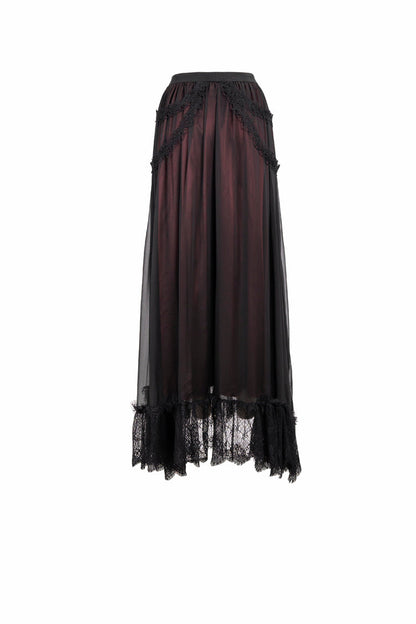 Gothic Lolita Skirt - Black/red Butterfly, 2 Colors, Women's Style, Lace Trim - additional product view 10