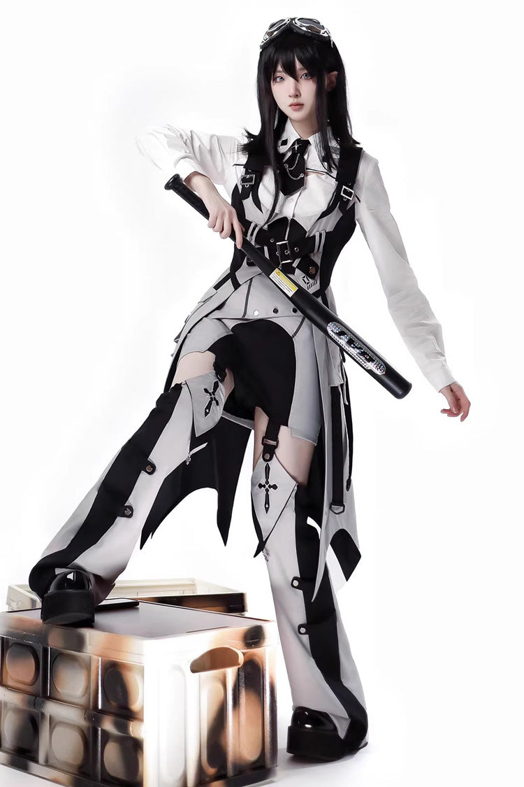 Gothic Lolita Skirt - Black/white, 2 Colors, Long Sleeves - Alternative Fashion Skirt - additional product view 7