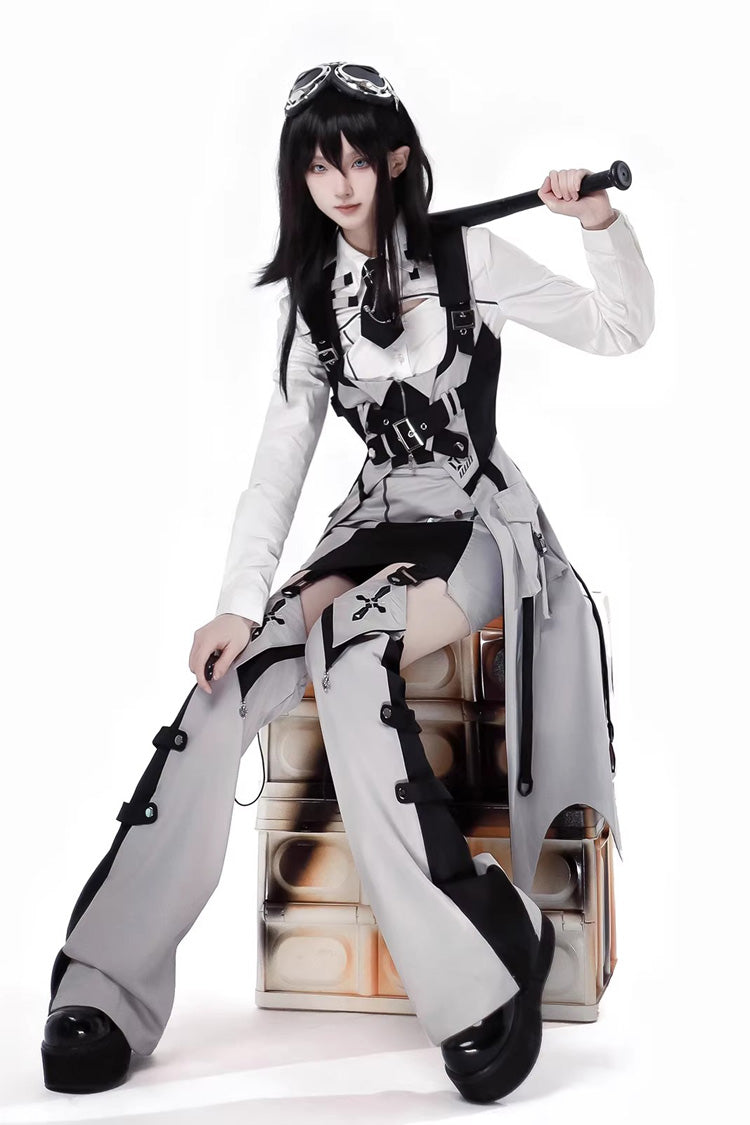 Gothic Lolita Skirt - Black/white, 2 Colors, Long Sleeves - Alternative Fashion Skirt - additional product view 9