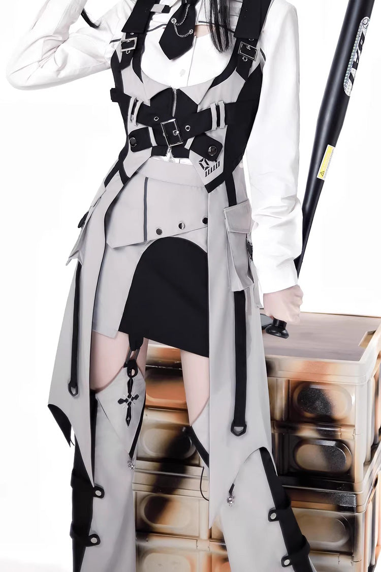 Gothic Lolita Skirt - Black/white, 2 Colors, Long Sleeves - Alternative Fashion Skirt - additional product view 10