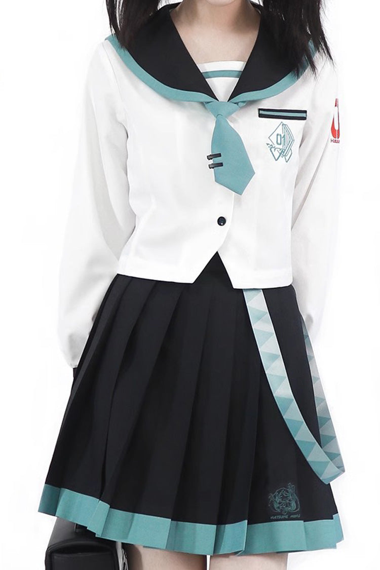 Gothic Lolita Skirt - Black/white, 2 Colors, Pleated, Long Sleeves - additional product view 2