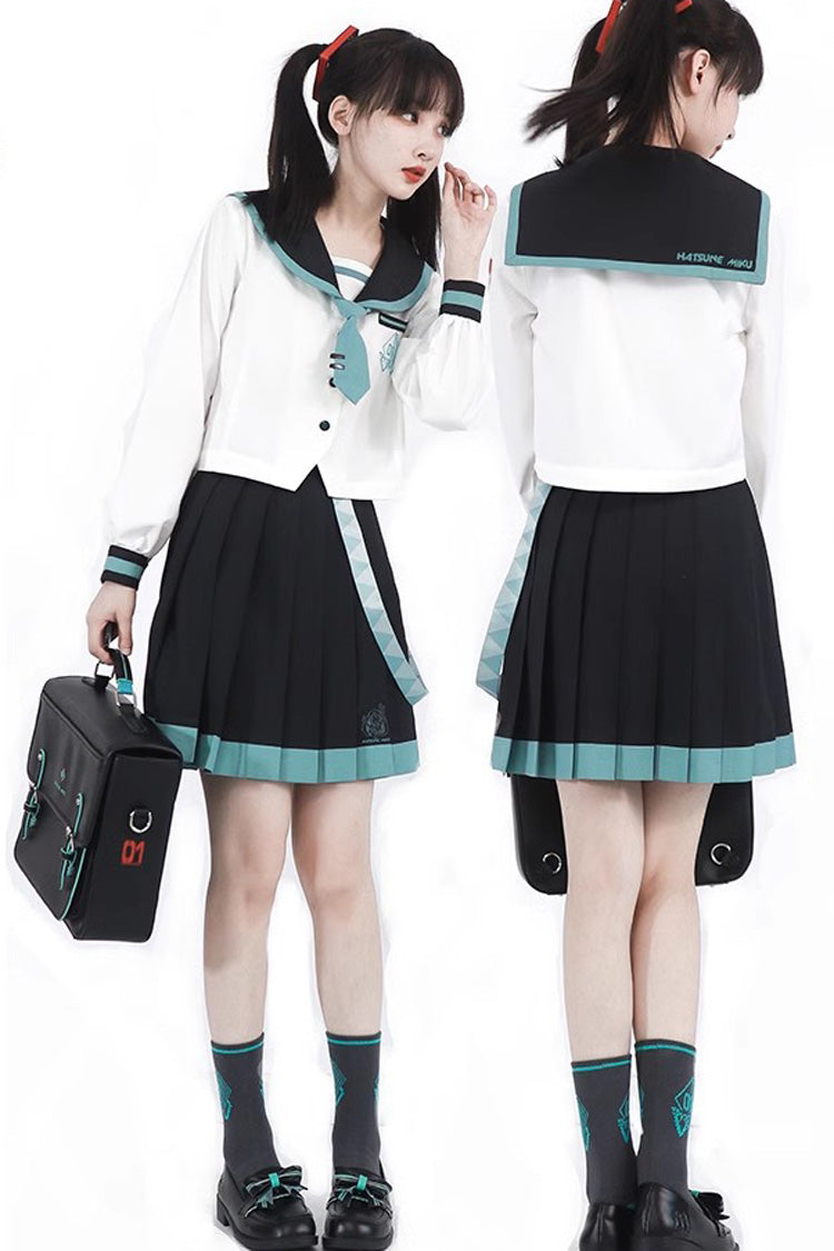 Gothic Lolita Skirt - Black/white, 2 Colors, Pleated, Long Sleeves - additional product view 3