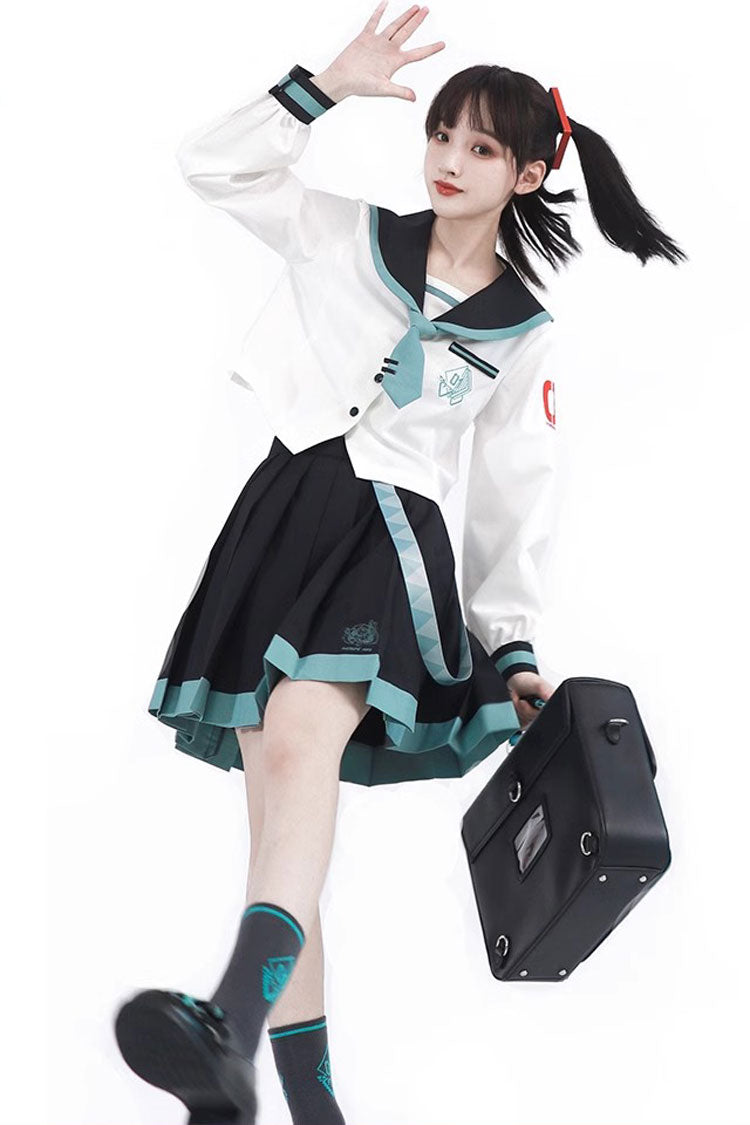 Gothic Lolita Skirt - Black/white, 2 Colors, Pleated, Long Sleeves - additional product view 5