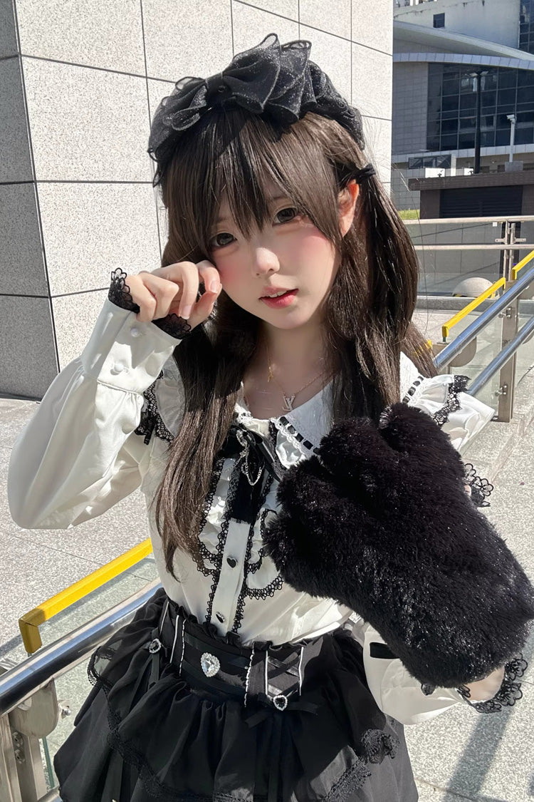Gothic Lolita Skirt - Black/white Doll Collar, 2 Colors, Long Sleeves, Sweet Style - additional product view 5