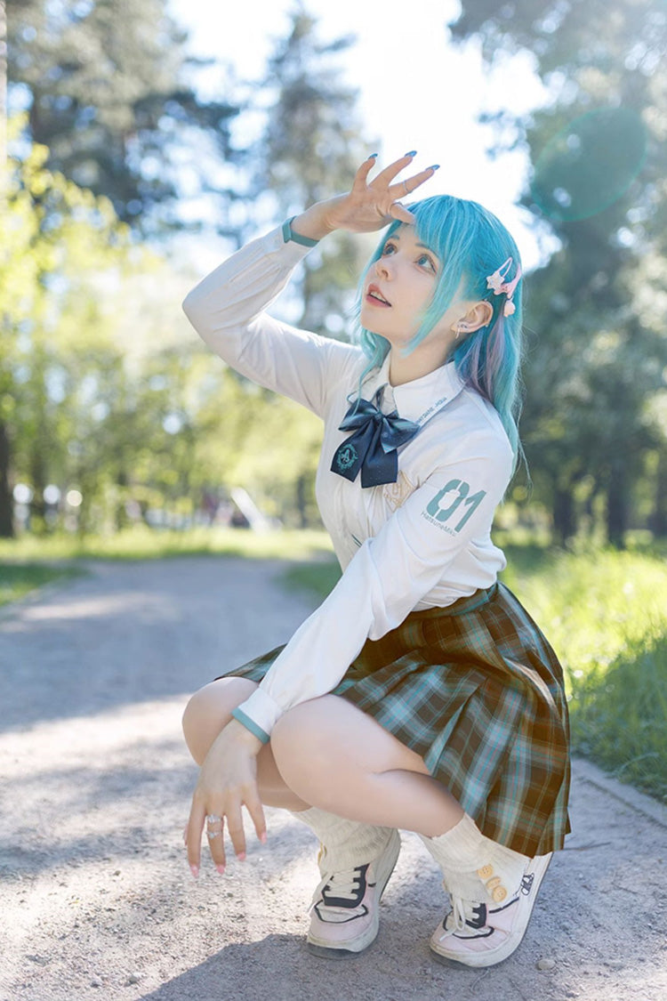 Gothic Lolita Skirt - Blue/green Plaid Print, 2 Colors, Pleated, Plaid, Sweet Style - additional product view 4