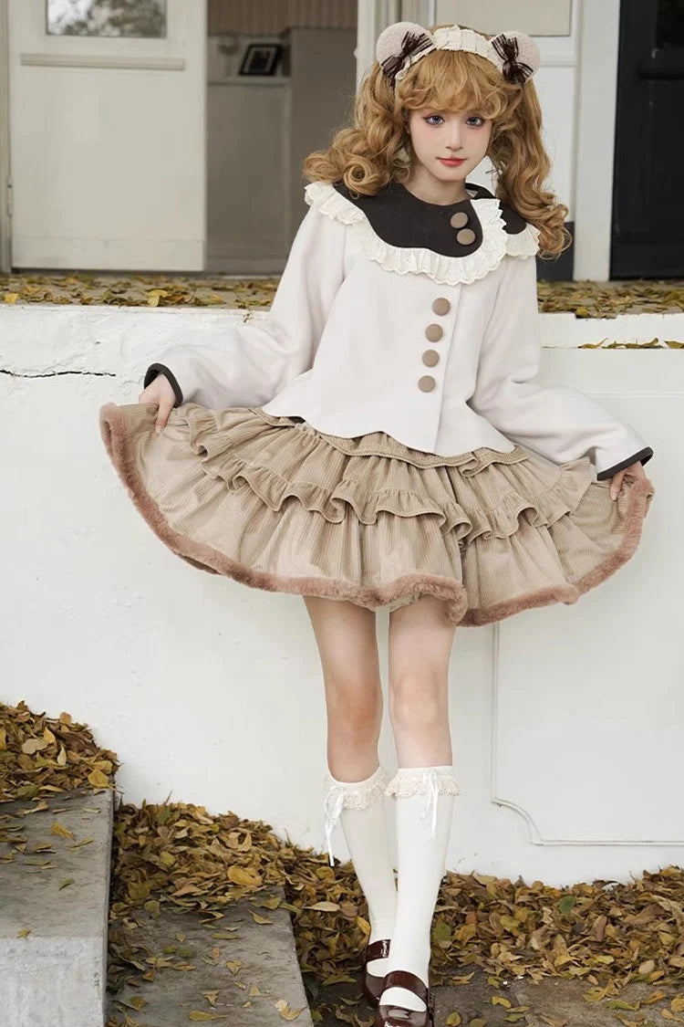 Gothic Lolita Skirt - Coco Diary Autumn Winter, Brown, Sweet Style - additional product view 2
