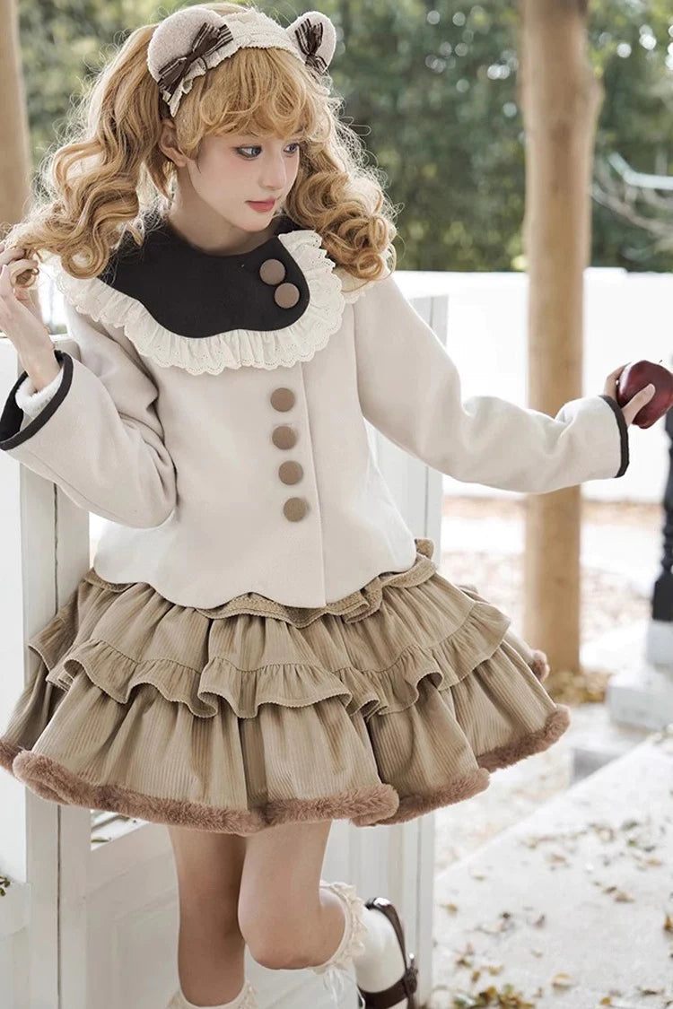 Gothic Lolita Skirt - Coco Diary Autumn Winter, Brown, Sweet Style - additional product view 3
