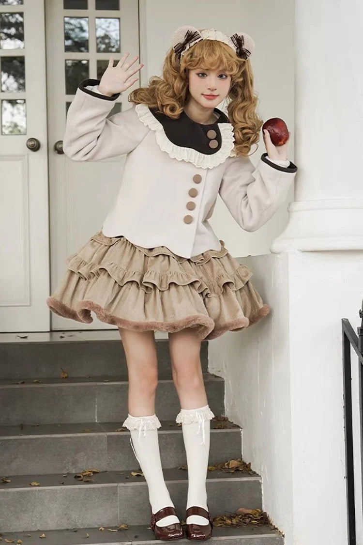Gothic Lolita Skirt - Coco Diary Autumn Winter, Brown, Sweet Style - additional product view 5