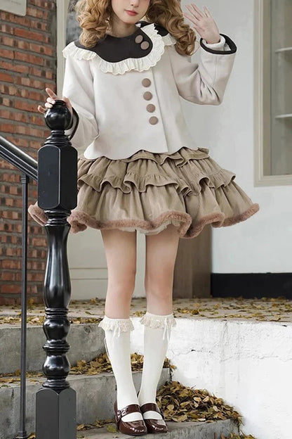 Gothic Lolita Skirt - Coco Diary Autumn Winter, Brown, Sweet Style - main product image