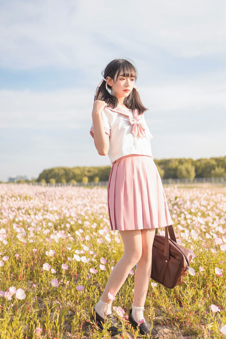Gothic Lolita Skirt - College Style Japanese School, Pink, Pleated, Sweet Style - additional product view 3
