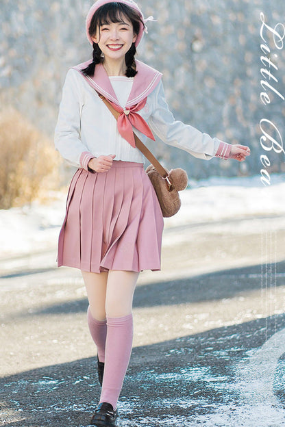 Gothic Lolita Skirt - College Style Japanese School, Pink, Pleated, Sweet Style - additional product view 4