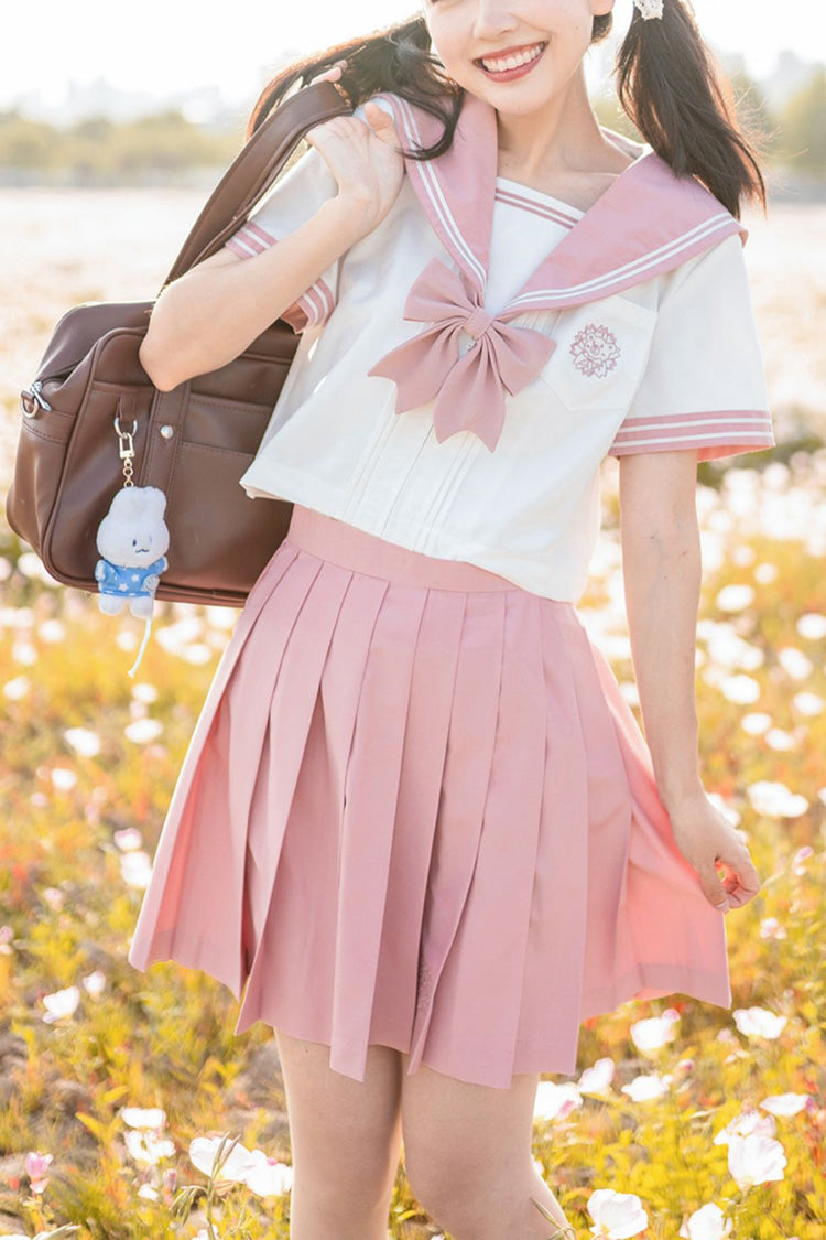 Gothic Lolita Skirt - College Style Japanese School, Pink, Pleated, Sweet Style - main product image