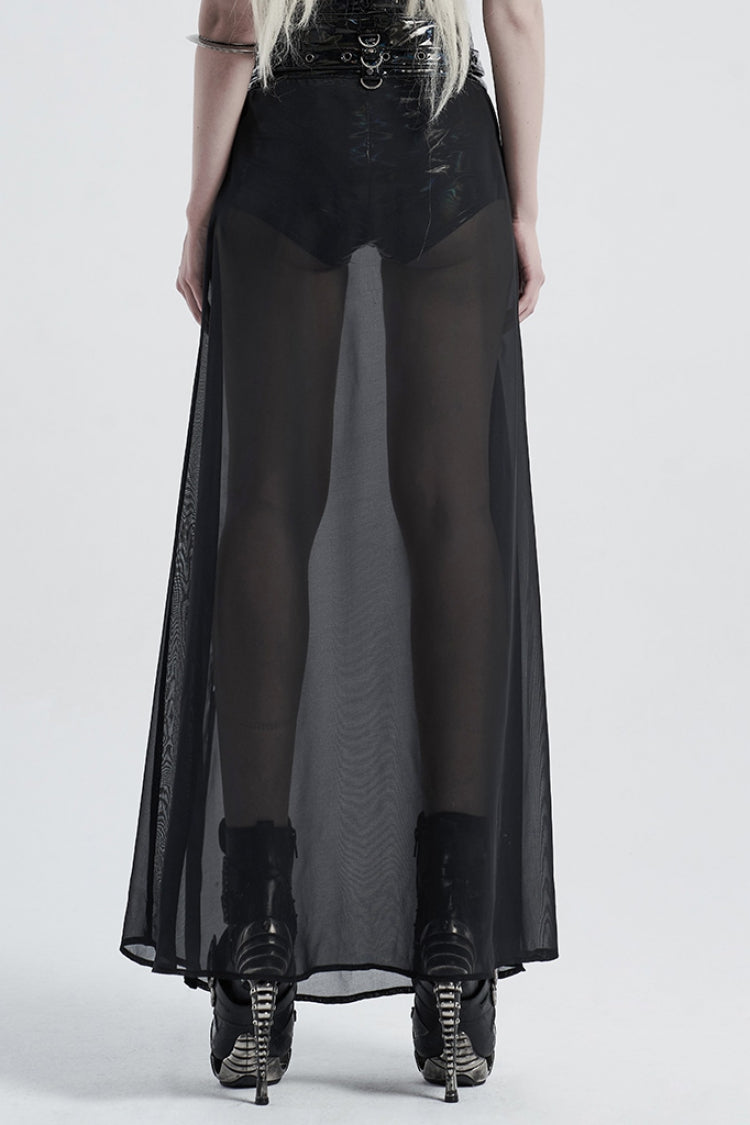 Gothic Lolita Skirt - Fake Two Pieces PU Leather, 2 Colors, Women's Style - additional product view 3