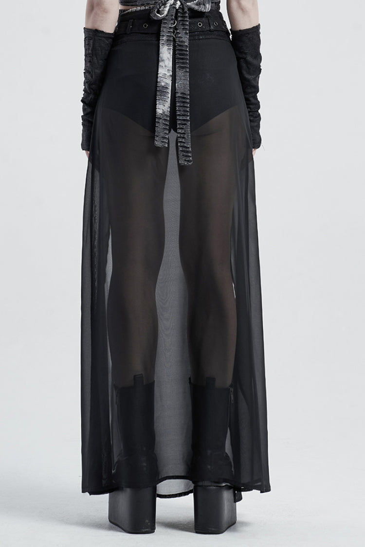 Gothic Lolita Skirt - Fake Two Pieces PU Leather, 2 Colors, Women's Style - additional product view 10