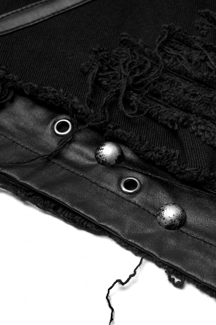 Gothic Lolita Skirt - Five-pointed Print Slim Ripped, Black, Women's Style, Printed - additional product view 7