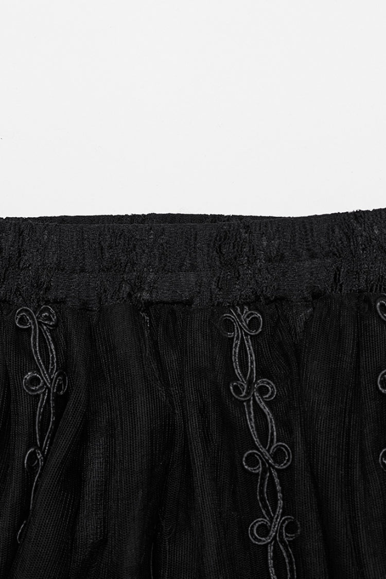 Gothic Lolita Skirt - Floral, Black, Women's Style, Embroidered - additional product view 6