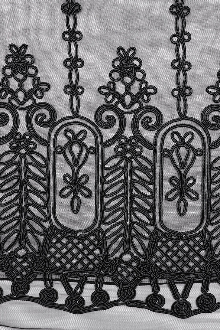 Gothic Lolita Skirt - Floral, Black, Women's Style, Embroidered - additional product view 7