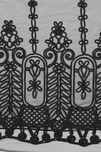 Gothic Lolita Skirt - Floral, Black, Women's Style, Embroidered - additional product view 7