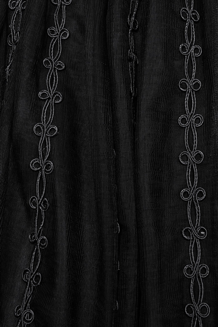 Gothic Lolita Skirt - Floral, Black, Women's Style, Embroidered - additional product view 8