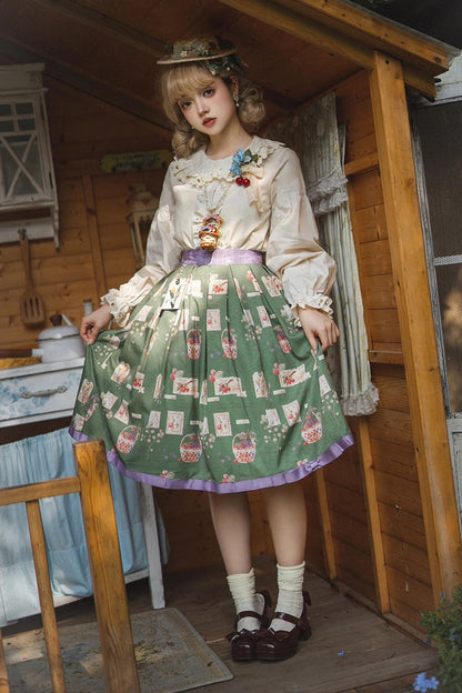 Gothic Lolita Skirt - Forest Illustrated Book, 3 Colors, Sweet Style, Printed - additional product view 6