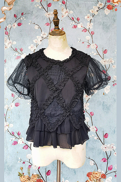 Gothic Lolita Skirt - Forest Multi-layer, Black, Classic Style, Ruffled - additional product view 5