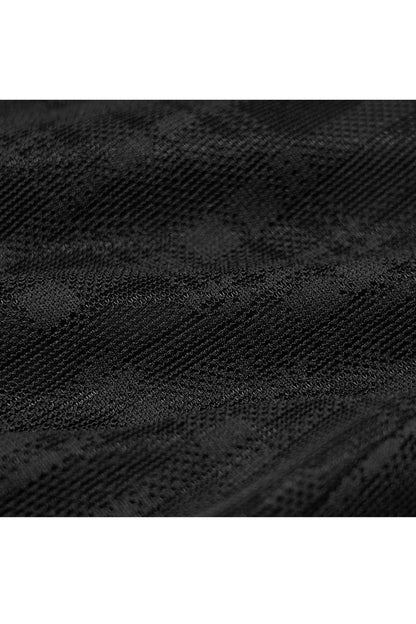 Gothic Lolita Skirt - Front Metal Eyelets Lace-up Slit, Black, Slit Detail, Women's Style - additional product view 8