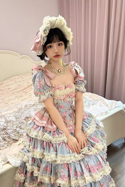 Gothic Lolita Skirt - Gem Rose, 2 Colors, Long Length, Short Length, Sweet Style - additional product view 4