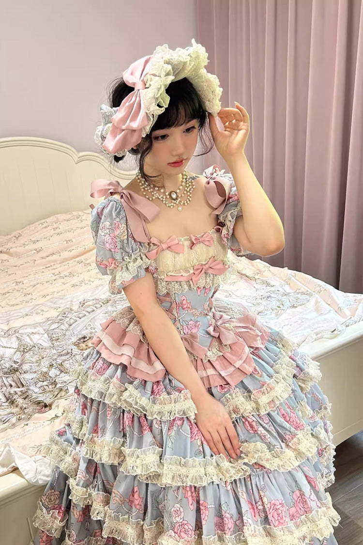 Gothic Lolita Skirt - Gem Rose, 2 Colors, Long Length, Short Length, Sweet Style - additional product view 5
