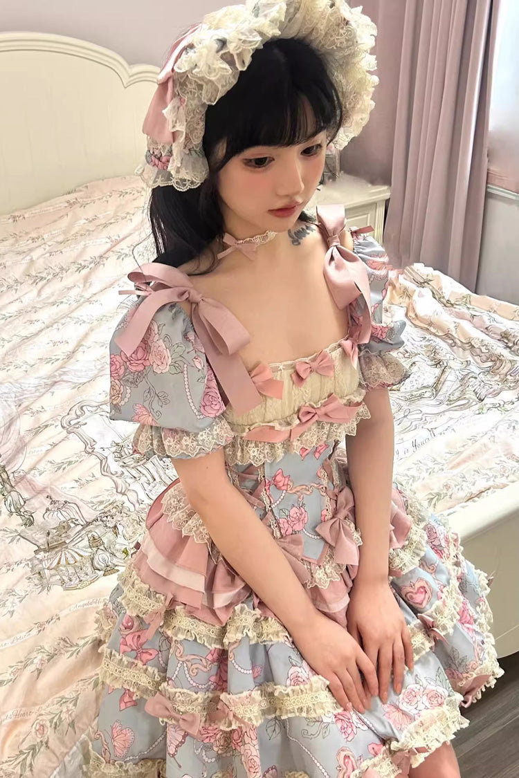 Gothic Lolita Skirt - Gem Rose, 2 Colors, Long Length, Short Length, Sweet Style - additional product view 8
