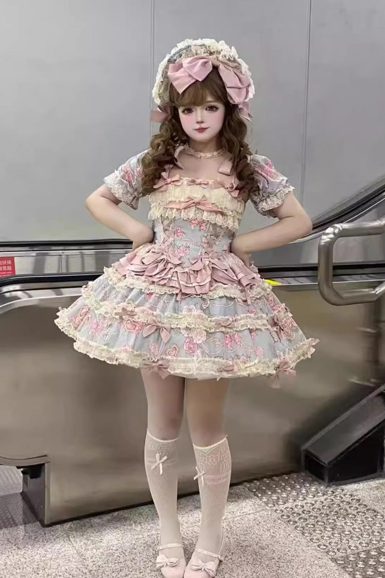 Gothic Lolita Skirt - Gem Rose, 2 Colors, Long Length, Short Length, Sweet Style - additional product view 12