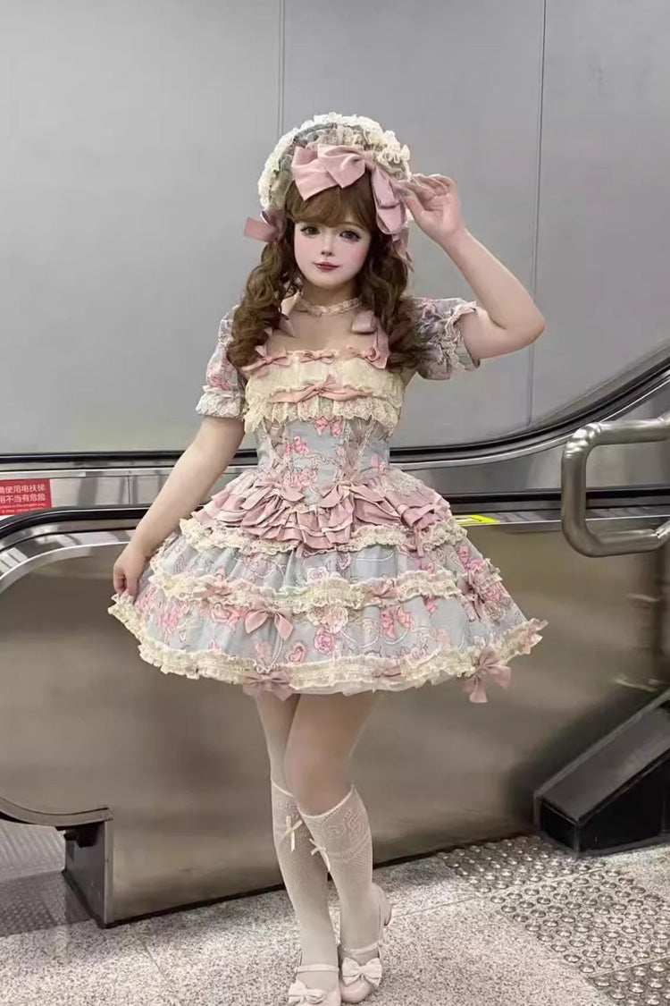 Gothic Lolita Skirt - Gem Rose, 2 Colors, Long Length, Short Length, Sweet Style - additional product view 13
