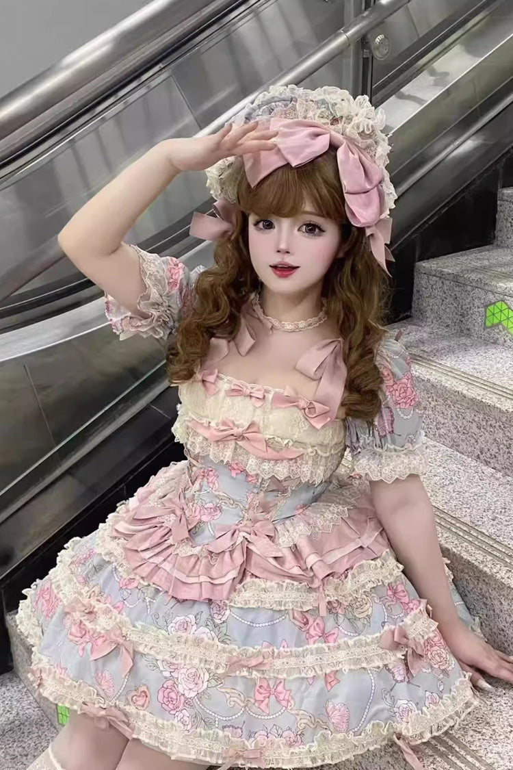 Gothic Lolita Skirt - Gem Rose, 2 Colors, Long Length, Short Length, Sweet Style - additional product view 14