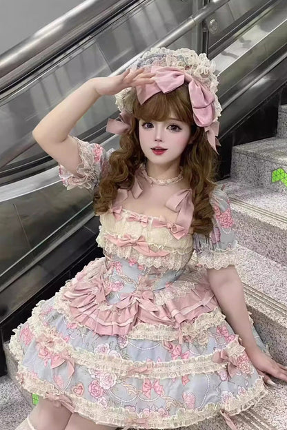 Gothic Lolita Skirt - Gem Rose, 2 Colors, Long Length, Short Length, Sweet Style - additional product view 14