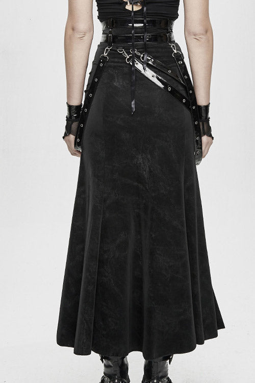 Gothic Lolita Skirt - High Side Slit Sexy With, Black, Slit Detail, Women's Style - additional product view 3