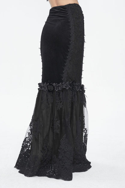 Gothic Lolita Skirt - High Waisted, Black, High Waist, Women's Style, Embroidered - additional product view 2