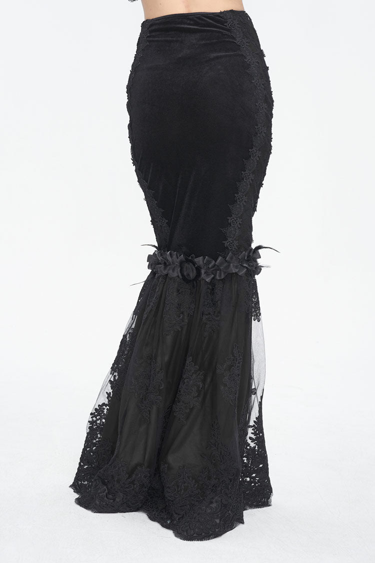 Gothic Lolita Skirt - High Waisted, Black, High Waist, Women's Style, Embroidered - additional product view 3