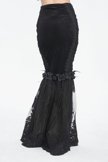 Gothic Lolita Skirt - High Waisted, Black, High Waist, Women's Style, Embroidered - additional product view 3