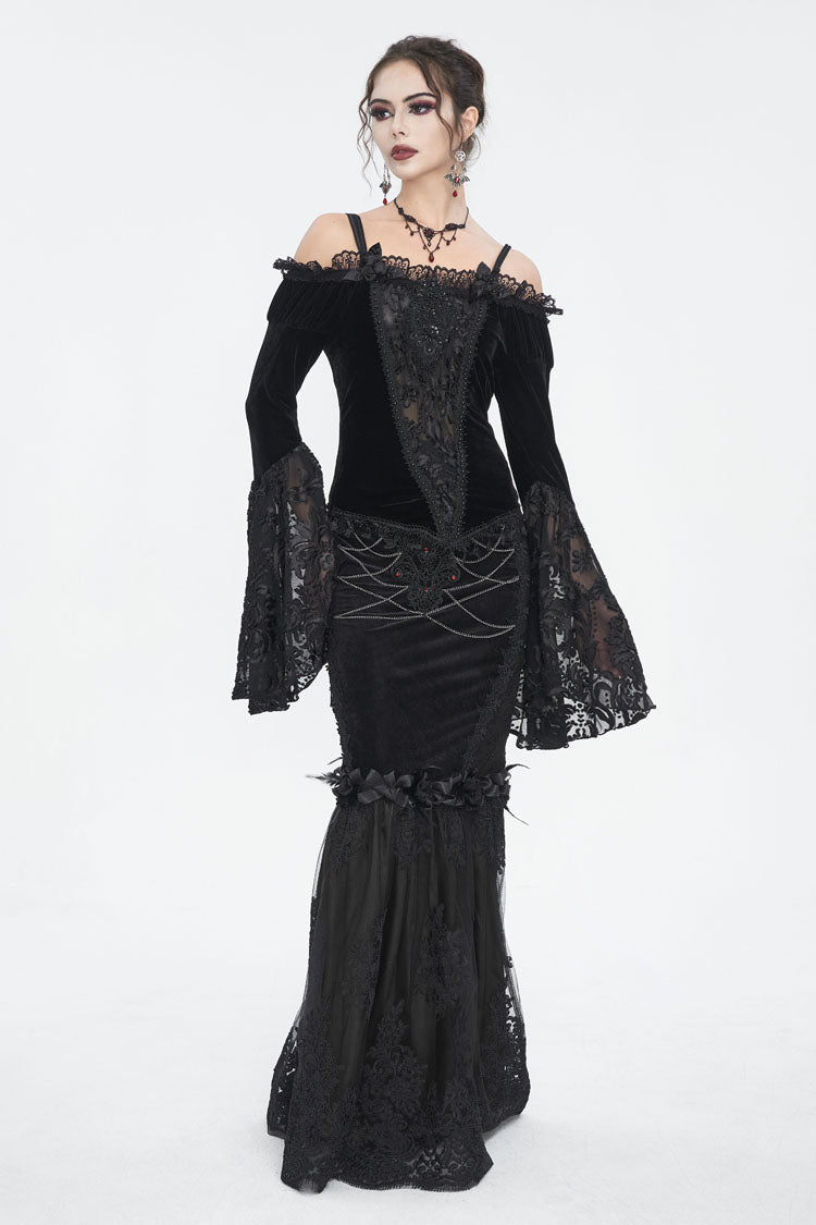 Gothic Lolita Skirt - High Waisted, Black, High Waist, Women's Style, Embroidered - additional product view 4
