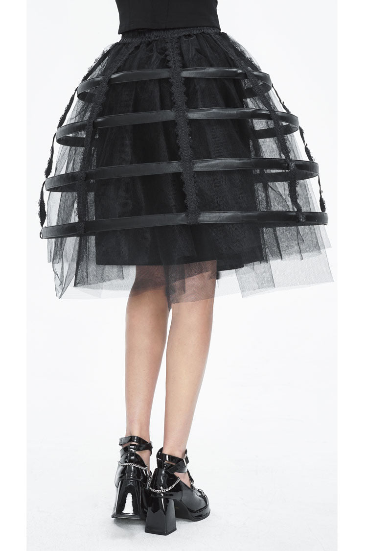 Gothic Lolita Skirt - Hollow, Black, Women's Style, Lace Trim - additional product view 3