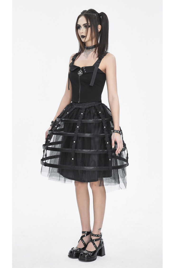 Gothic Lolita Skirt - Hollow, Black, Women's Style, Lace Trim - additional product view 5