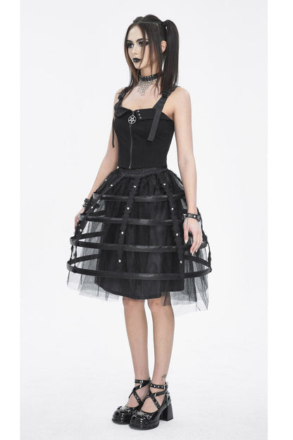 Gothic Lolita Skirt - Hollow, Black, Women's Style, Lace Trim - additional product view 5