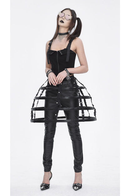 Gothic Lolita Skirt - Hollow, Black, Women's Style, Lace Trim - additional product view 6
