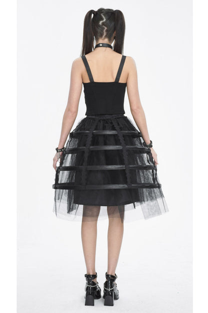 Gothic Lolita Skirt - Hollow, Black, Women's Style, Lace Trim - additional product view 7