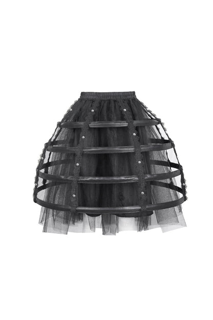 Gothic Lolita Skirt - Hollow, Black, Women's Style, Lace Trim - additional product view 8