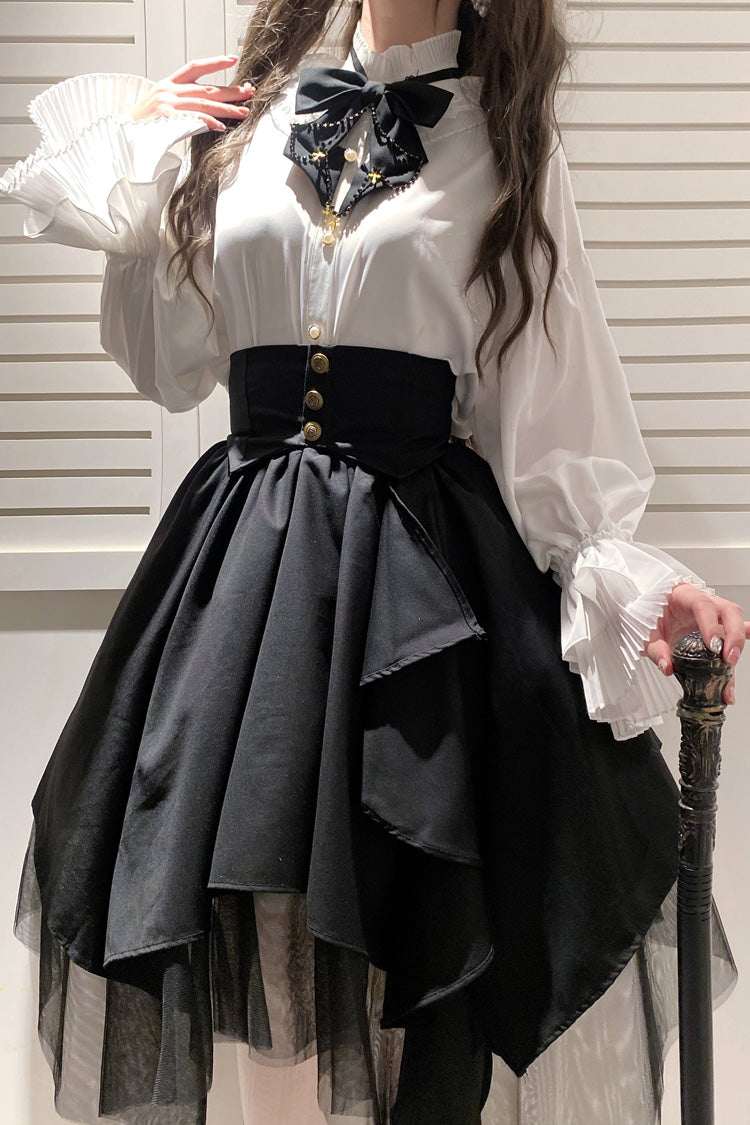 Gothic Lolita Skirt - Irregular Mesh, Black - Lolita Coordinate Bottom - additional product view 5