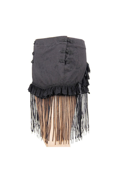 Gothic Lolita Skirt - Jacquard, Black, Buckle Detail, Women's Style, Lace Trim - additional product view 5