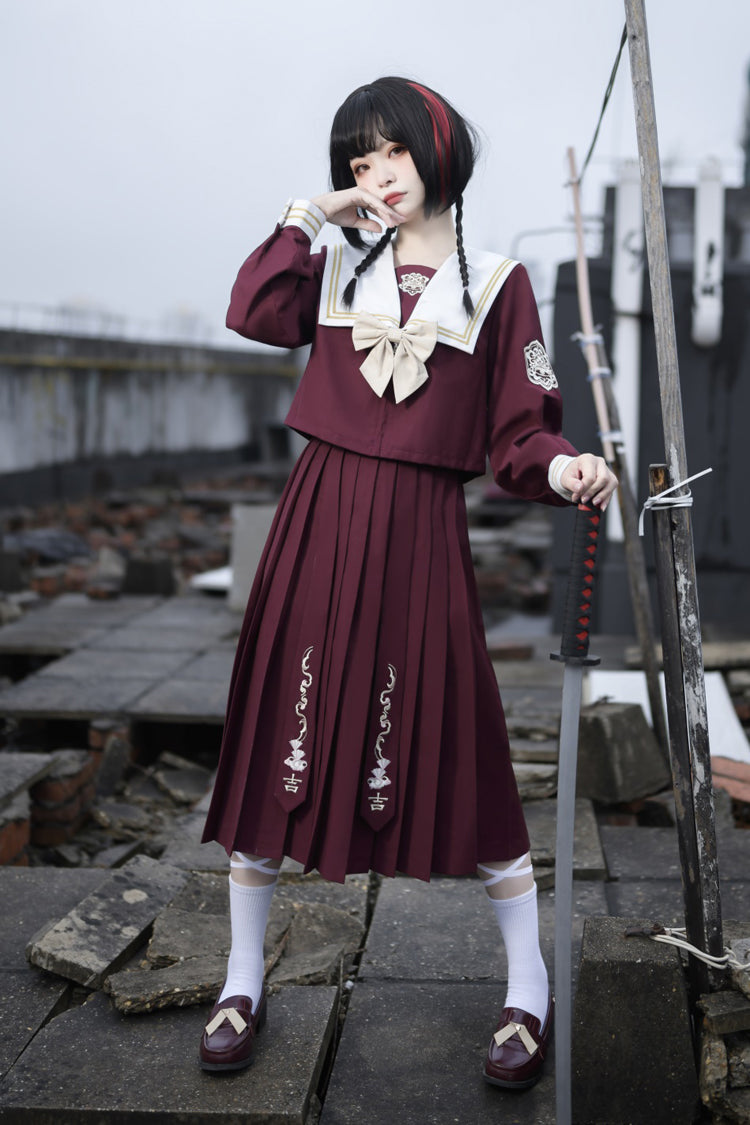 Gothic Lolita Skirt - Japanese, 2 Colors, Bow Detail, Ruffled, Sweet Style - S Red / M Red / L Red option