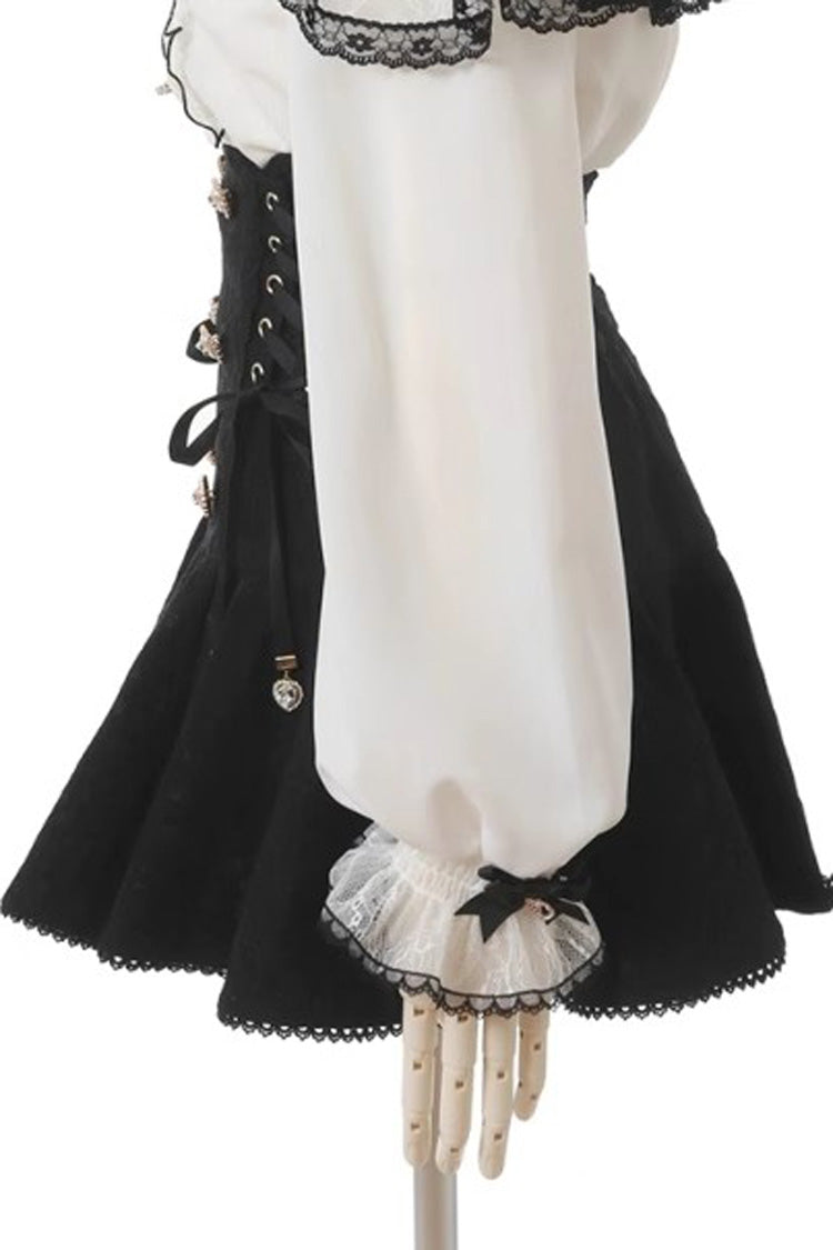 Gothic Lolita Skirt - Japanese, Black, Double-Breasted, Bow Detail, Lace Trim - additional product view 4